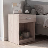 Eco Nightstand with Spacious Superior Top, Open Storage Shelf, Smooth-Glide Drawer and Modern Space-Saving Bedside Design for Organizing Essentials, Books and Daily Items in a Practical and Elegant Bedroom Layout