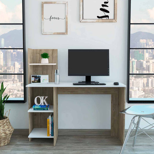Tuhome Vilna 120 Writing Desk with Four Shelves, Modern and Functional Home Office Desk, Ideal for Study or Work
