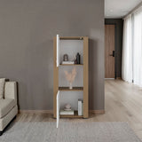 Tonalea 53" Freestanding Vertical Bookcase with Two Doors Cabinet and Three Storage Shelves, Living Room or Bedroom Storage Option