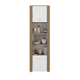 Tanalea Tall Freestanding Bookshelves and Bookcase with 3 Open Display Shelve and, 2 Doors for Hidden Storage, Living Room, Home Office or Bedroom Storage