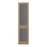 Home Double Glass Door Bookcase Cabinet with 5 Interior Shelves for Linen or Décor Storage for Living Rooms, Bedrooms or Laundry Rooms