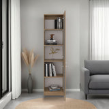 Home Double Glass Door Bookcase Cabinet with 5 Interior Shelves for Linen or Décor Storage for Living Rooms, Bedrooms or Laundry Rooms