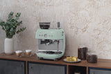 Espresso coffee machine Retro-style Pastel green Glossy