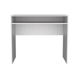 TUHOME Stella Writing Desk with Spacious Work Surface, Integrated Upper Shelf for Organization, Modern Minimalist Design for Home Office or Study, Compact Structure Ideal for Enhancing Productivity in Any Contemporary Space