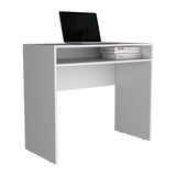 TUHOME Stella Writing Desk with Spacious Work Surface, Integrated Upper Shelf for Organization, Modern Minimalist Design for Home Office or Study, Compact Structure Ideal for Enhancing Productivity in Any Contemporary Space