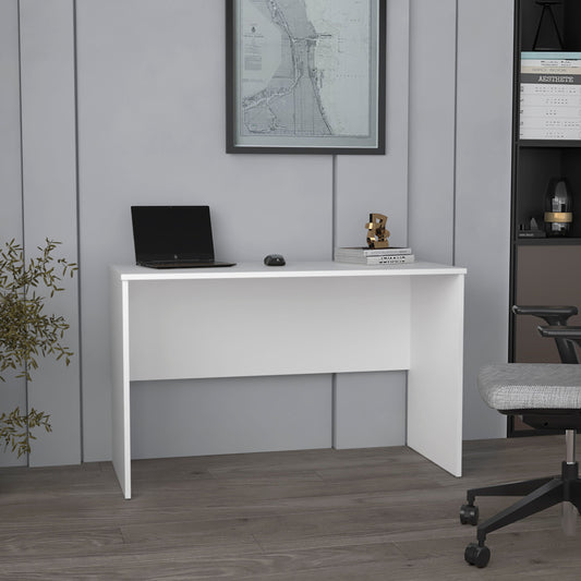 TUHOME Malibu 47" Wide Modern Study Desk with Spacious Work Surface, Simple Computer and Laptop Table for Bedroom, Living Room, Kitchen or Home Office, Minimalist Writing Desk with Comfortable Leg Room and Sleek Design