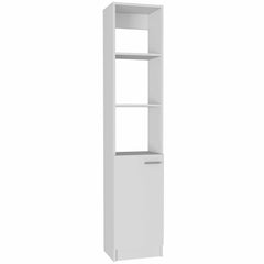 Leben Linen Single Door Cabinet, Three External Shelves, Two Interior Shelves