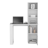 Iowa Computer Desk with Spacious Work Surface, Integrated Four-Tier Bookcase, Single-Door Storage Cabinet and Modern Space-Saving Design for Organized Home Office, Study Area or Creative Workspace Solutions