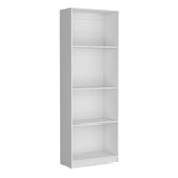 TUHOME Home Bookcase with Four Spacious Open Shelves Offering Modern Display Space for Books, Collectibles and Decorative Items with Contemporary Design and Durable Engineered Wood Construction for Stylish Home Organization