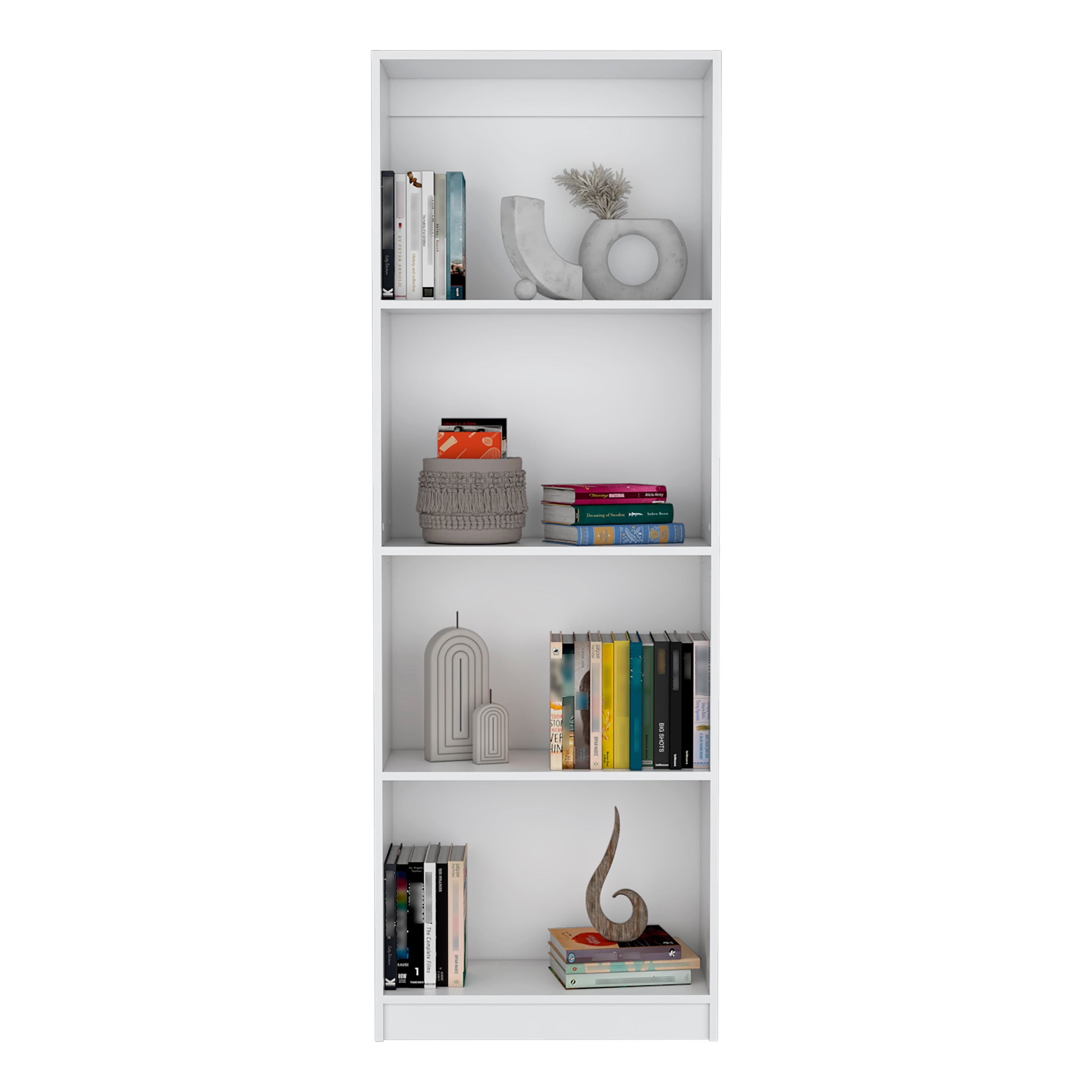 DEPOT E-SHOP Vinton Bookcase with Spacious Tier-Shelving Design, White