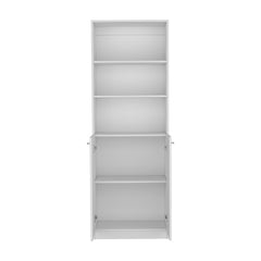 DEPOT E-SHOP Vinton 2-Door Bookcase with Upper Shelves, White