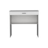 80 C Writting Desk, Compact Workstation with Drawer and Lower Shelf White