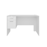 Mellier Modern Office Desk with Two Drawers and Side Storage, Compact Computer Workstation for Home Office or Study Room, Functional Desk with Spacious Top, Drawer Storage, and Side Shelving