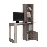 Oiwa Computer Desk with Integrated Bookcase and Storage Cabinet, Modern Multi-Tier Shelving, Spacious Work Surface and Compact Space-Saving Design for Organized Home Office, Study Area or Creative Workspace
