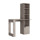 Oiwa Computer Desk with Integrated Bookcase and Storage Cabinet, Modern Multi-Tier Shelving, Spacious Work Surface and Compact Space-Saving Design for Organized Home Office, Study Area or Creative Workspace