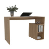 Solid Wide Writing Desk with 3 side Open Storage Shelves, Top Workspace, Freestanding Computer Desk for Home Office, Bedroom or Living Room