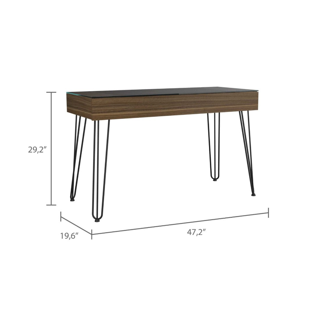 Baxter 120 Drawer Desk, Four Legs, One Drawer