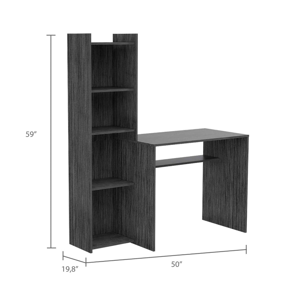 Napoli Desk, Keyboard Tray, Four Shelves