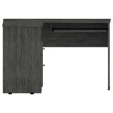 Tuhome Mix L-Shaped Desk with Keyboard Tray, Two Drawers, Single Open Shelf, Spacious Top Surface, Modern Design for Home Office or Study