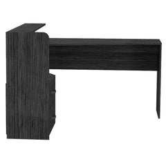 Dubai L-Shaped Desk, Two Shelves, Two Drawers