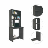 Compu Hutch Desk, Four Shelves, Writing Desk, One Lower Shelf