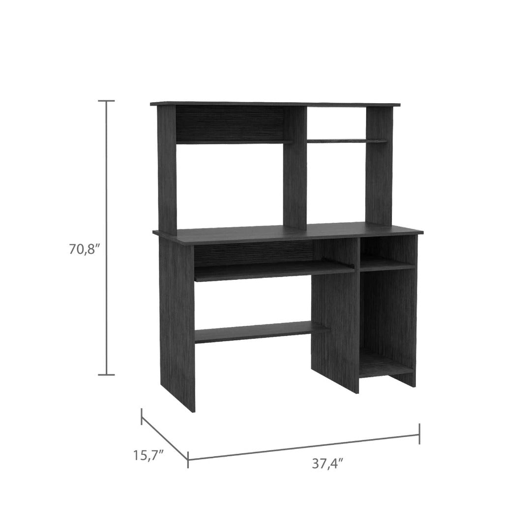 Compu 120 Hutch Desk,Keyboard Tray, Hutch, CPU Shelf, Multiple Shelves