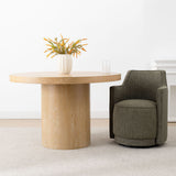 Elon 47" Solid Oak Round Pedestal Dining Table