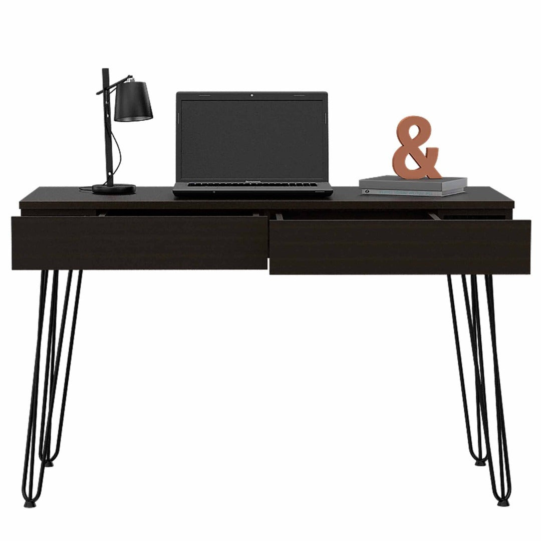 Mumbai Writing Desk, Four Legs, Two Drawers