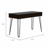 Mumbai Writing Desk, Four Legs, Two Drawers