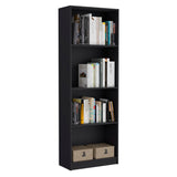 TUHOME Home Bookcase with Four Spacious Open Shelves Offering Modern Display Space for Books, Collectibles and Decorative Items with Contemporary Design and Durable Engineered Wood Construction for Stylish Home Organization