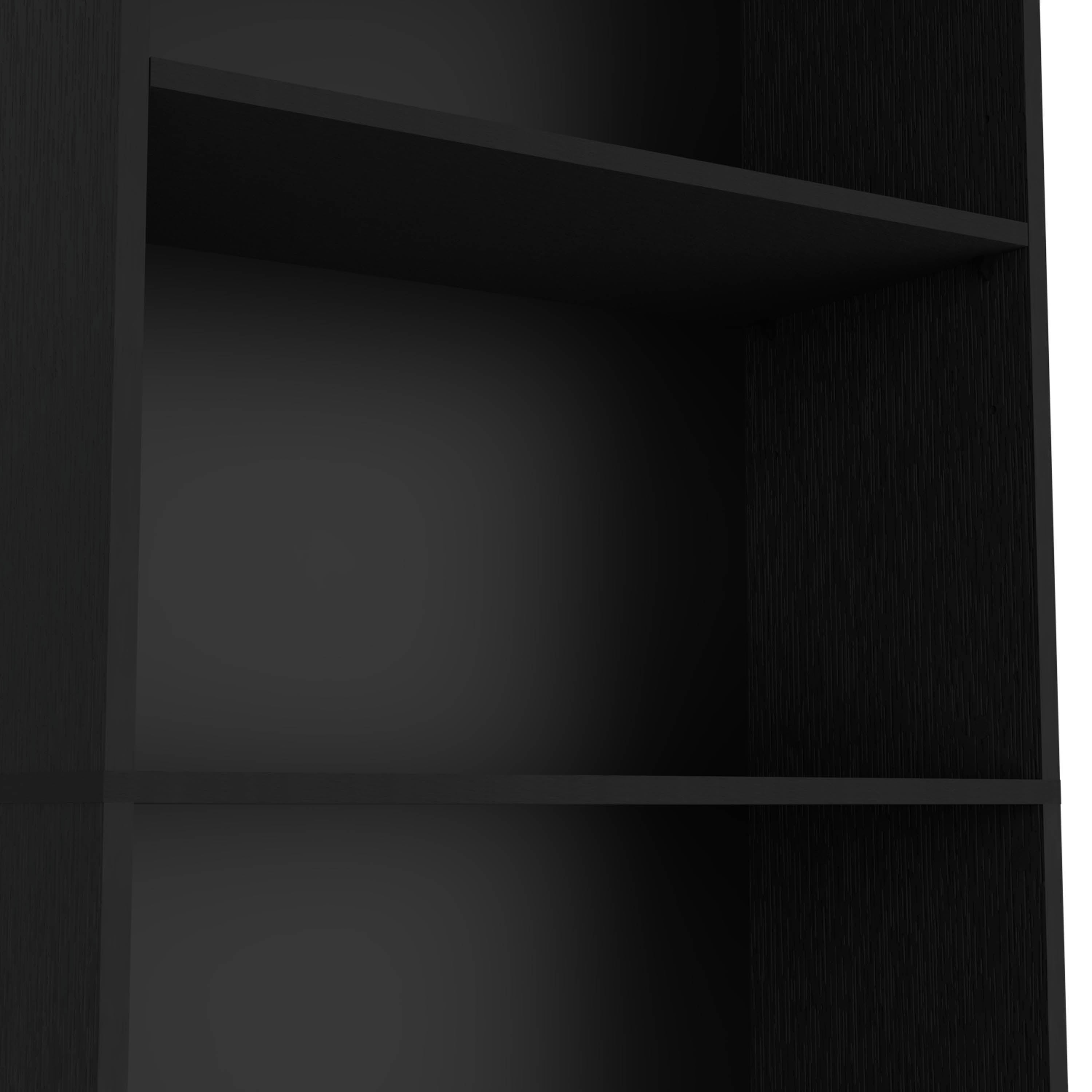 DEPOT E-SHOP Vinton 4-Tier Bookcase with Modern Storage for Books and Decor, Black