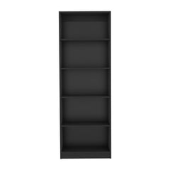 DEPOT E-SHOP Vinton 4-Tier Bookcase with Modern Storage for Books and Decor, Black