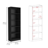 TUHOME Home Bookcase with Four Multi-Tiered Shelves and Lower Storage Section Offering Spacious Vertical Display for Books and Decor, Modern Open Organization and Durable Engineered Wood Construction for Stylish Interiors
