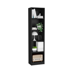 DEPOT E-SHOP Vinton XS Bookcase Compact Bookshelf with Multiple Shelves, Black