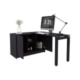 TUHOME Alfie Rotable Desk with Adjustable Two-Direction Workstation Design, Spacious 72-Inch Surface and Integrated Storage Compartments, Versatile Freestanding Office Desk for Home Studios, Study Areas and Organized Workspaces