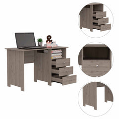 Bianco Writing Computer Desk, Three Drawers, One Shelf