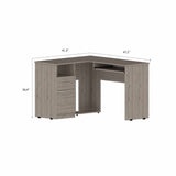 Tuhome Mix L-Shaped Desk with Keyboard Tray, Two Drawers, Single Open Shelf, Spacious Top Surface, Modern Design for Home Office or Study