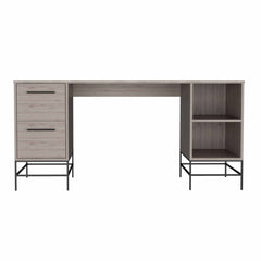 Niccolo 150 Desk, Eight Legs, Two Shelves, Double Door Cabinet