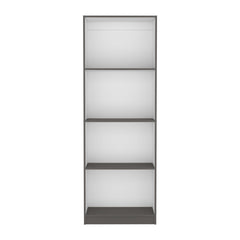 DEPOT E-SHOP Vinton Bookcase with Spacious Tier-Shelving Design, Matt Gray / White