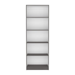 DEPOT E-SHOP Vinton 4-Tier Bookcase with Modern Storage for Books and Decor, Matt Gray / White