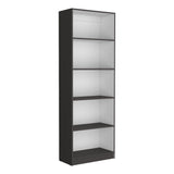 TUHOME Home Bookcase with Four Multi-Tiered Shelves and Lower Storage Section Offering Spacious Vertical Display for Books and Decor, Modern Open Organization and Durable Engineered Wood Construction for Stylish Interiors