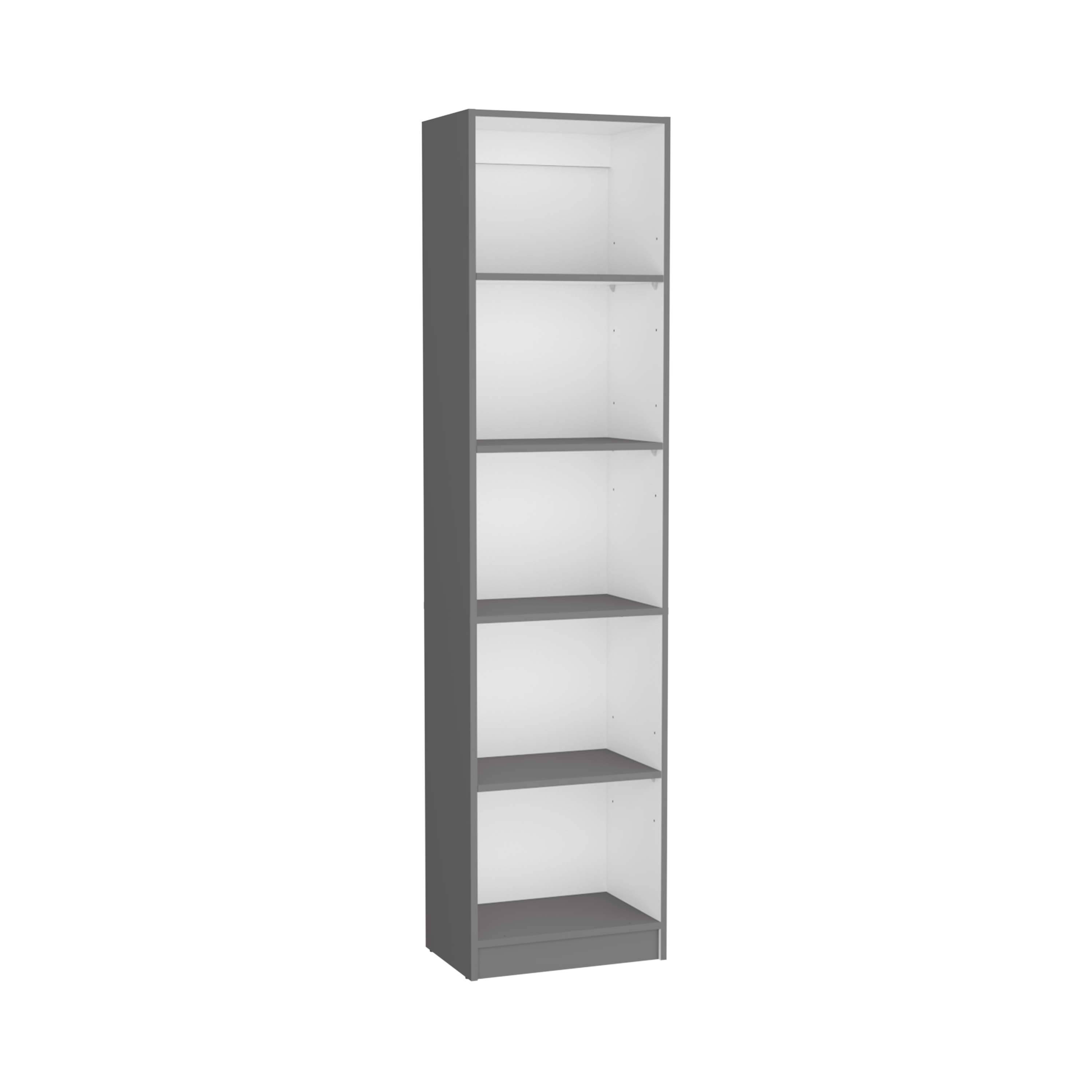 DEPOT E-SHOP Vinton XS Bookcase Compact Bookshelf with Multiple Shelves, Matt Gray / White