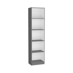 DEPOT E-SHOP Vinton XS Bookcase Compact Bookshelf with Multiple Shelves, Matt Gray / White