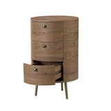 Etta 26" Tall Drum 3 - Drawer Round Boho End Table