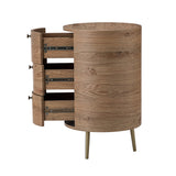 Etta 26" Tall Drum 3 - Drawer Round Boho End Table