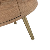 Etta 26" Tall Drum 3 - Drawer Round Boho End Table