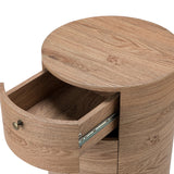 Etta 26" Tall Drum 3 - Drawer Round Boho End Table