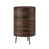 Etta 26" Tall Drum 3 - Drawer Round Boho End Table