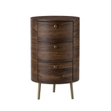 Etta Drum 3 - Drawer End Table WALNUT