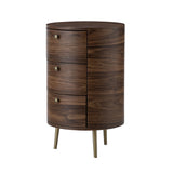 Etta Drum 3 - Drawer End Table WALNUT